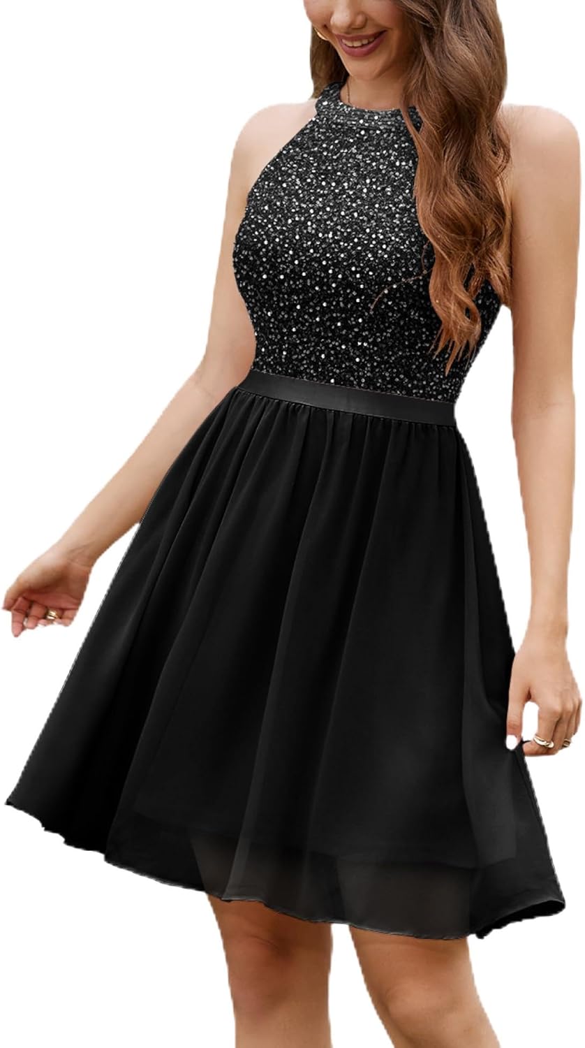 Dressystar Women's Short Halter Cocktail Party Dress for Events