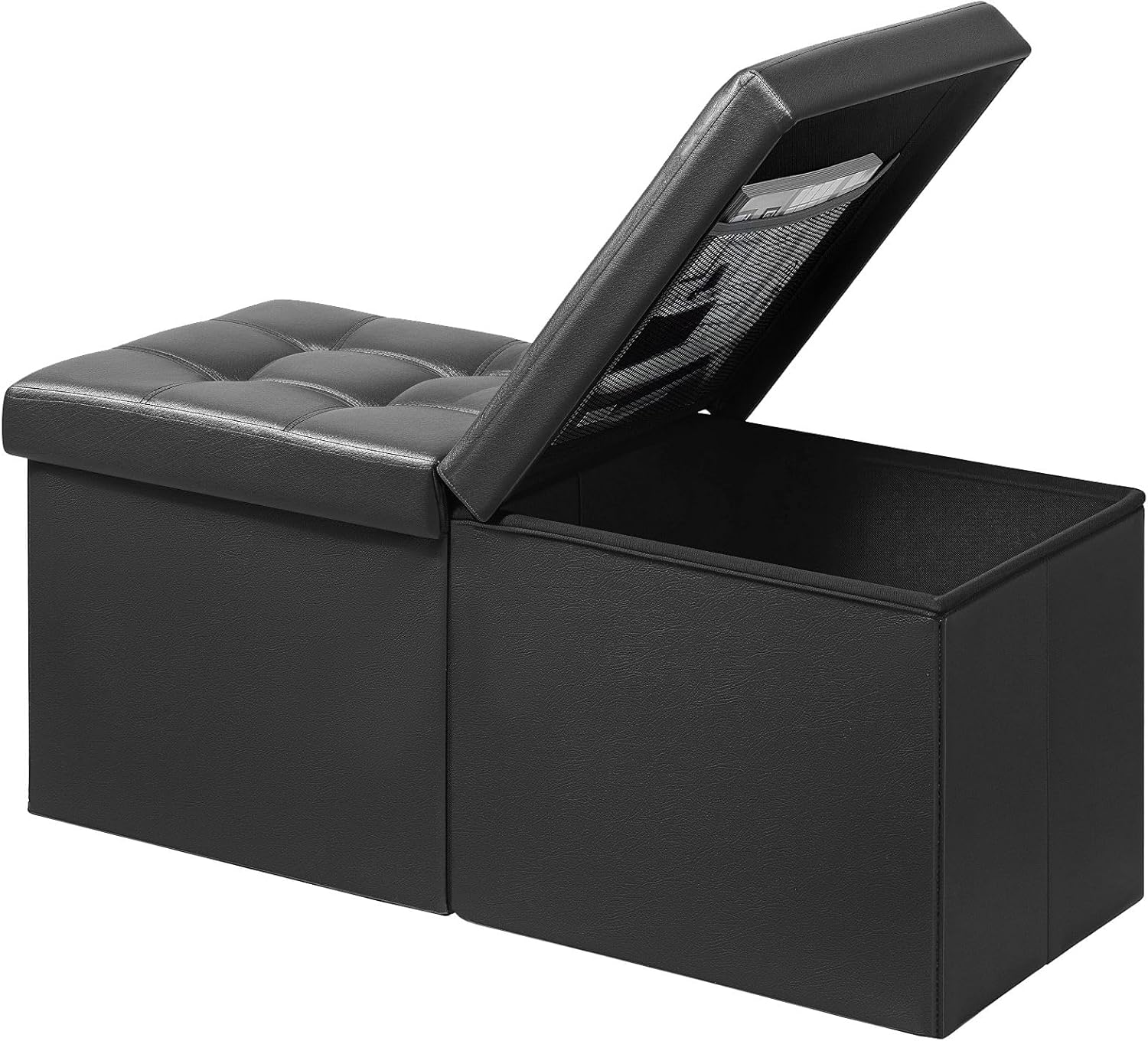 AmasSmile Footrest Ottoman Bench with Storage for Living Room