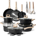 JUST PERFECTO Kitchen Pots and Pans Set with Lids Non Stick - 21 Pcs