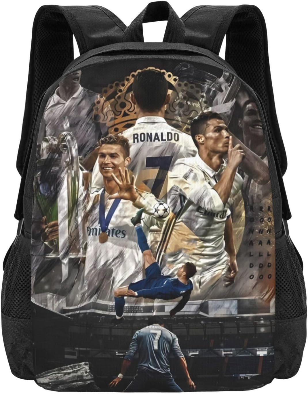 Ronaldo Adult Simplicity Backpack for Daily Use, 16.5 in Black