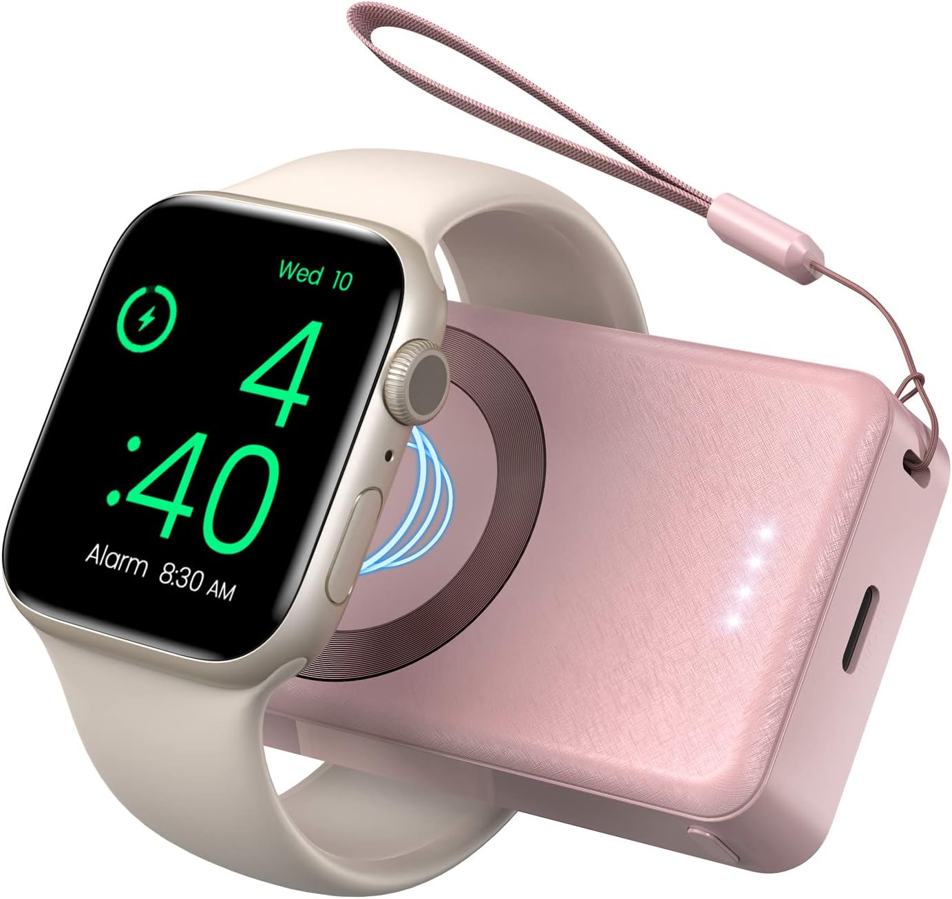 LVFAN Pink Apple Watch Charger - Ultra Portable Power Bank