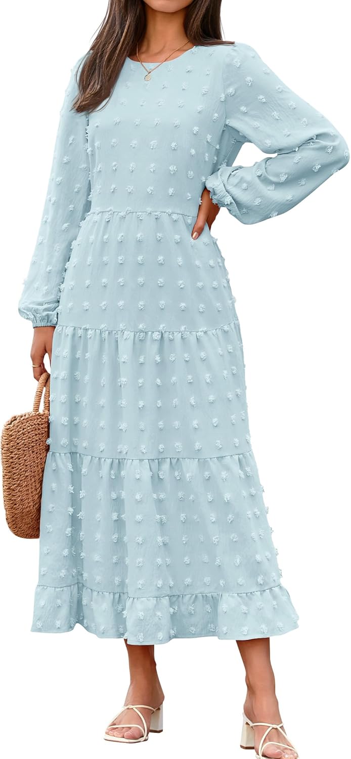 ZESICA Women's Fall Long Sleeve Maxi Dress for Every Occasion