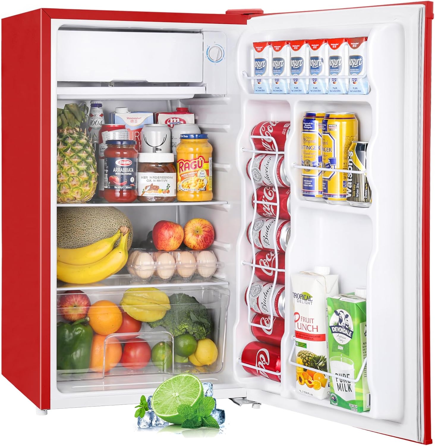 Upstreman 3.2 Cu.Ft Mini Fridge with Freezer for Dorms