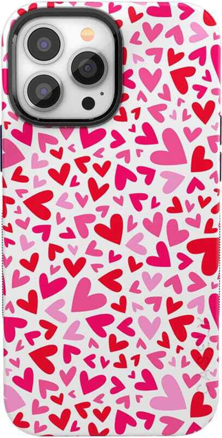Casely iPhone 13 Pro Max Case with Pink Candy Hearts Design