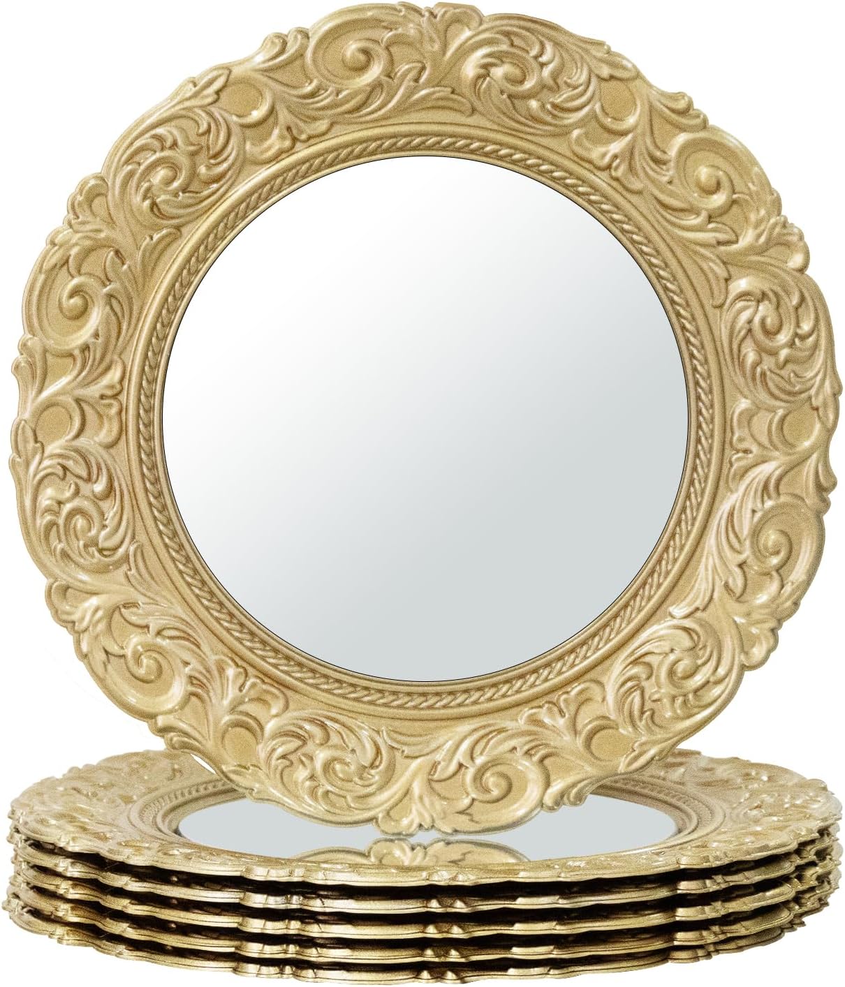 MAONAME Gold Mirror Chargers - Set of 6, Elevate Your Table Setting!