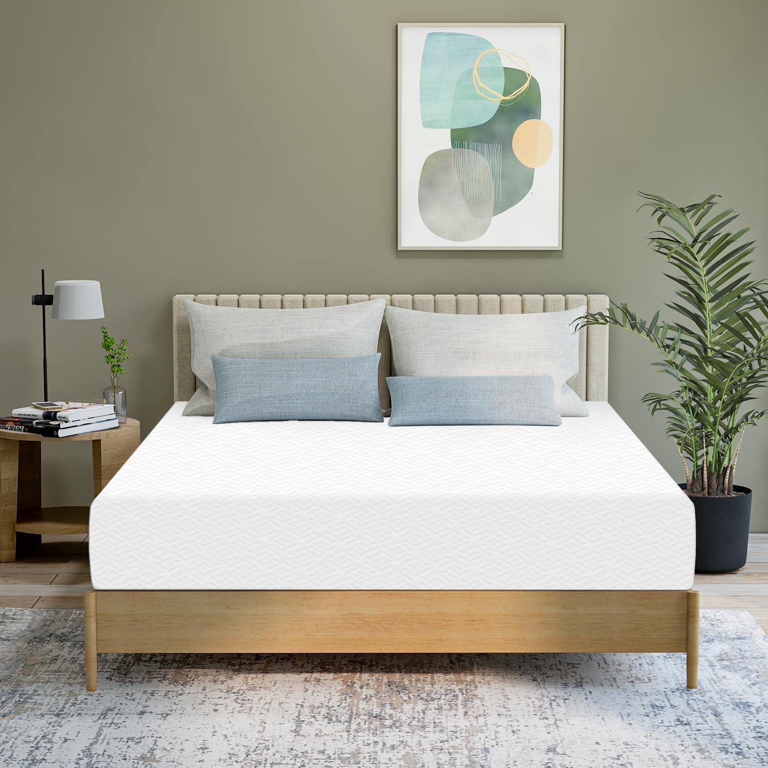 10 Inch Queen Green Tea Cooling Gel Memory Foam Mattress for Comfort