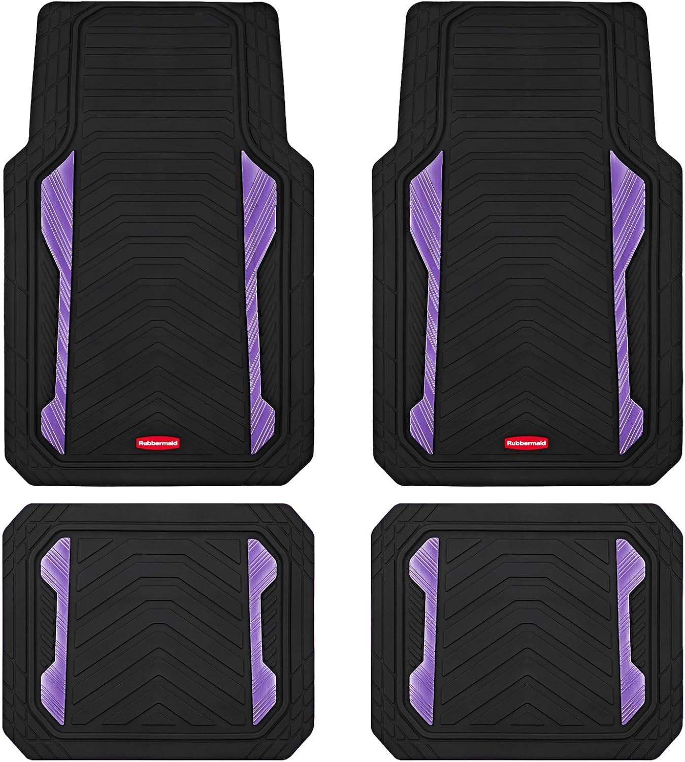 Heavy Duty All-Weather Car Mats with Purple Aluminum Inserts