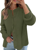 Women's Long Sleeve Chunky Knit Cardigan Sweater - Cozy Fall Layer
