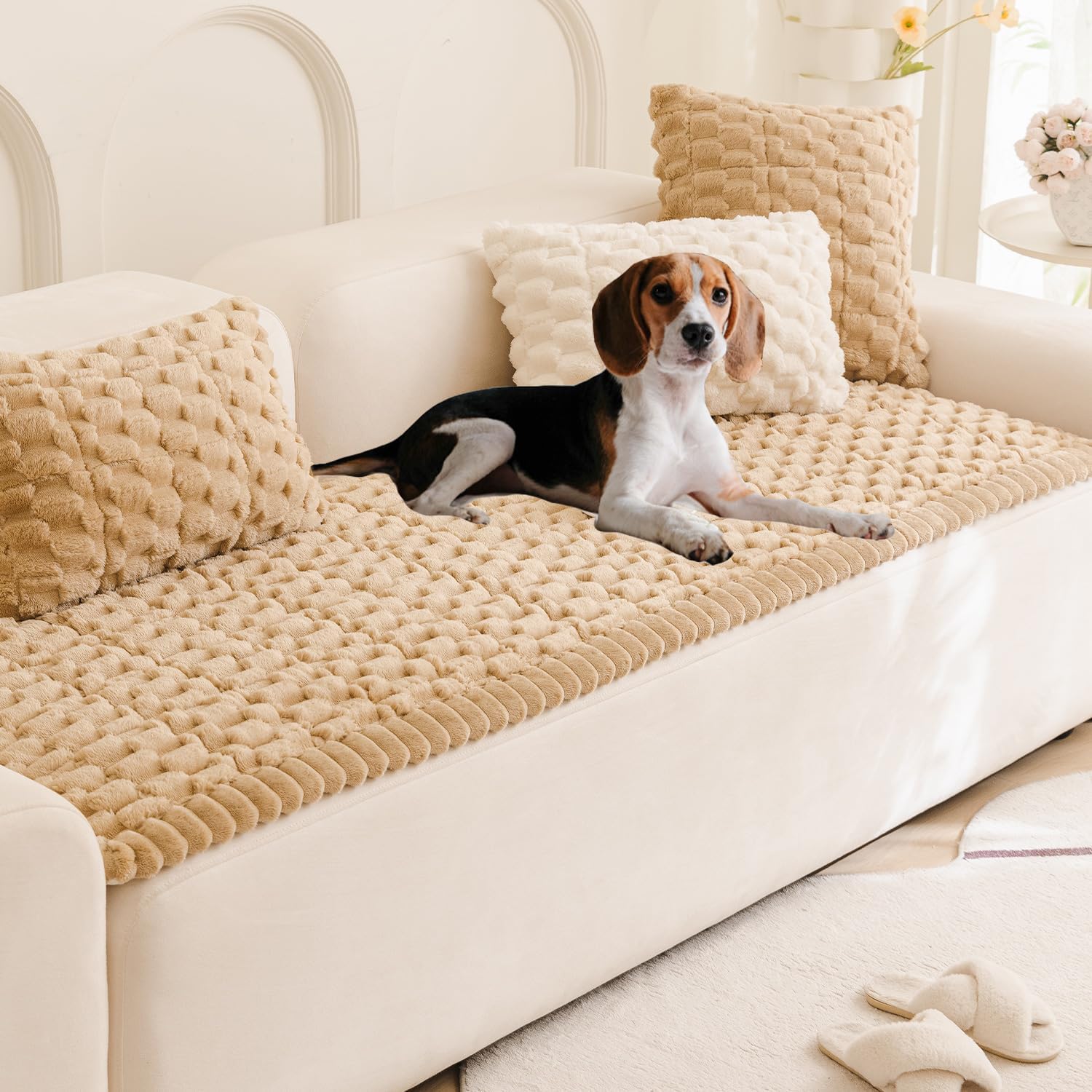 Non-Slip Couch Cover for Dogs - Fuzzy Pet Sofa Protector