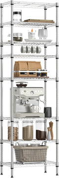 8 Tier Metal Storage Shelf 2000 lb Capacity - Chrome Organizer