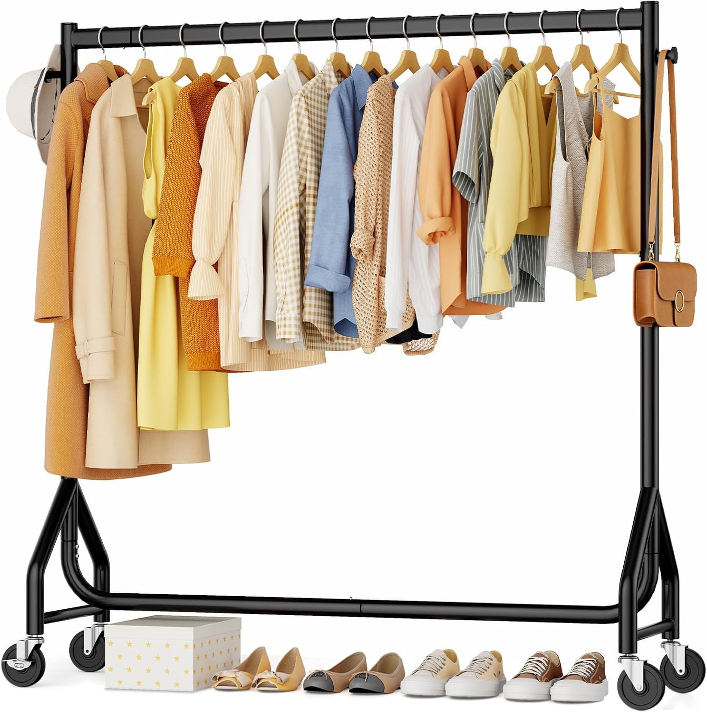 Heavy Duty Clothes Rack with Wheels for Easy Mobility and Stability