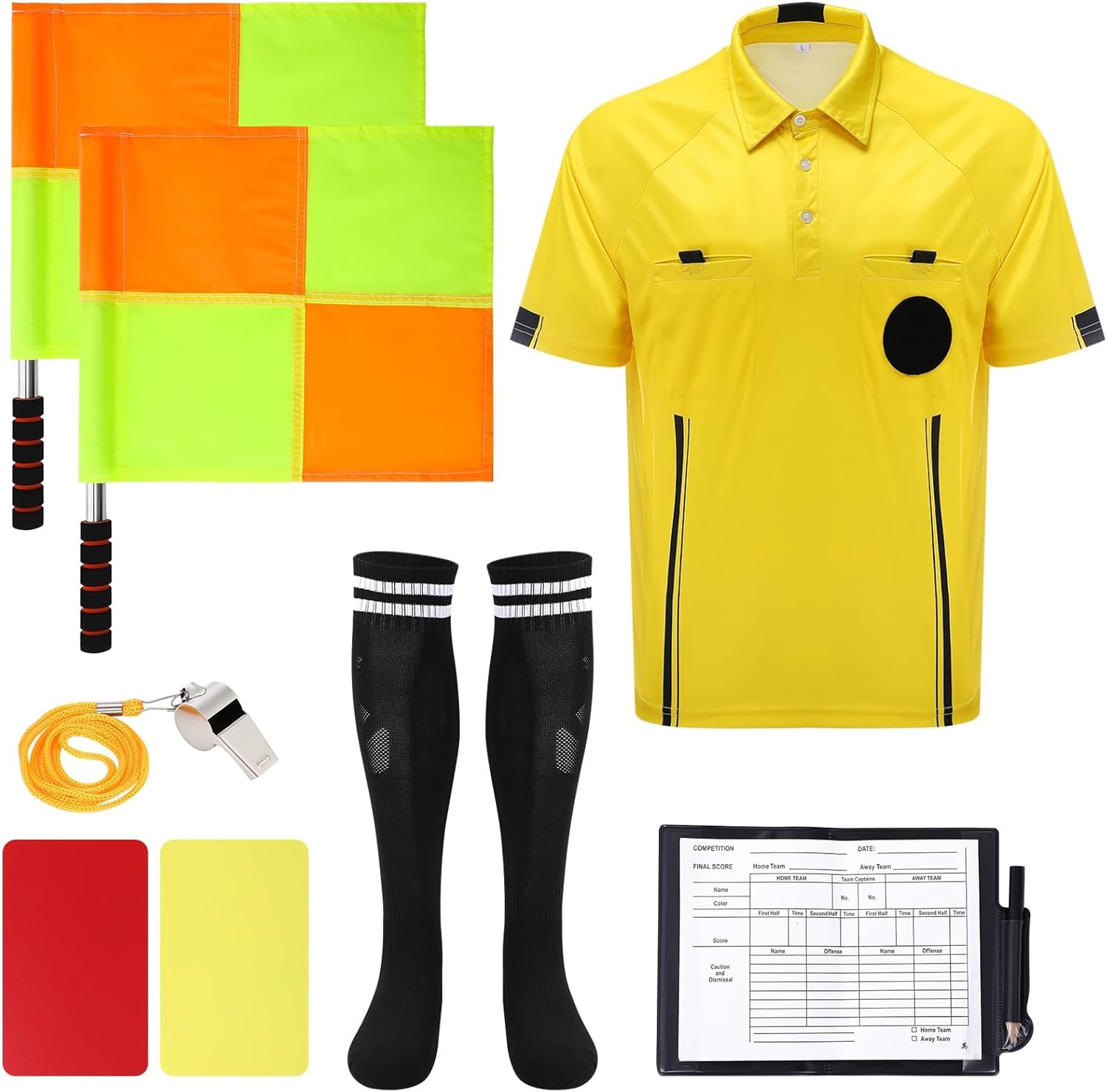 Soccer Referee Kit for Adults and Teens - Complete 6 Pcs Set