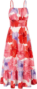 GRACE KARIN Womens 2025 Summer Maxi Dress - Flowy Smocked Floral Shoes