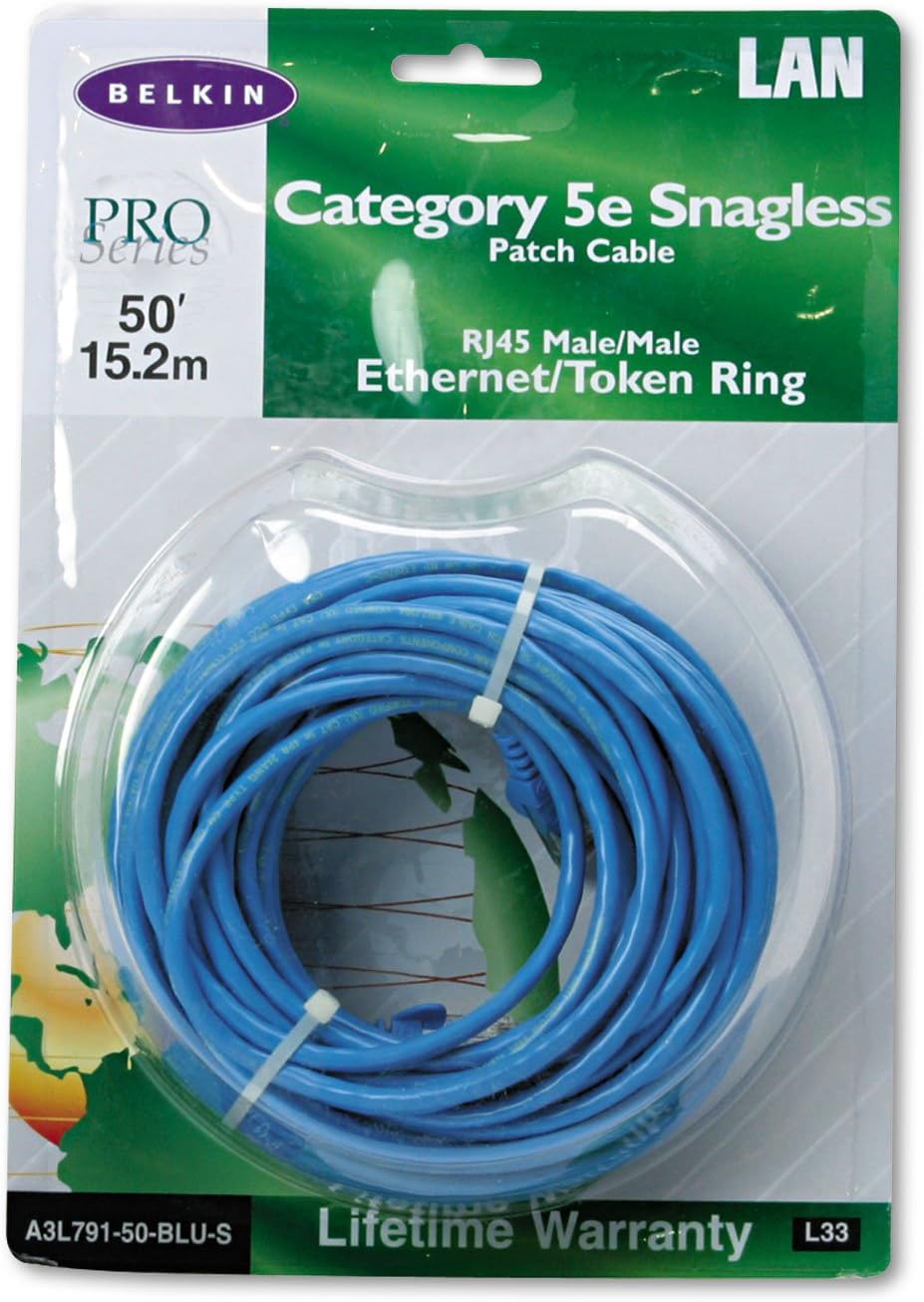 Belkin 50-Foot RJ45 CAT 5e Snagless Molded Patch Cable