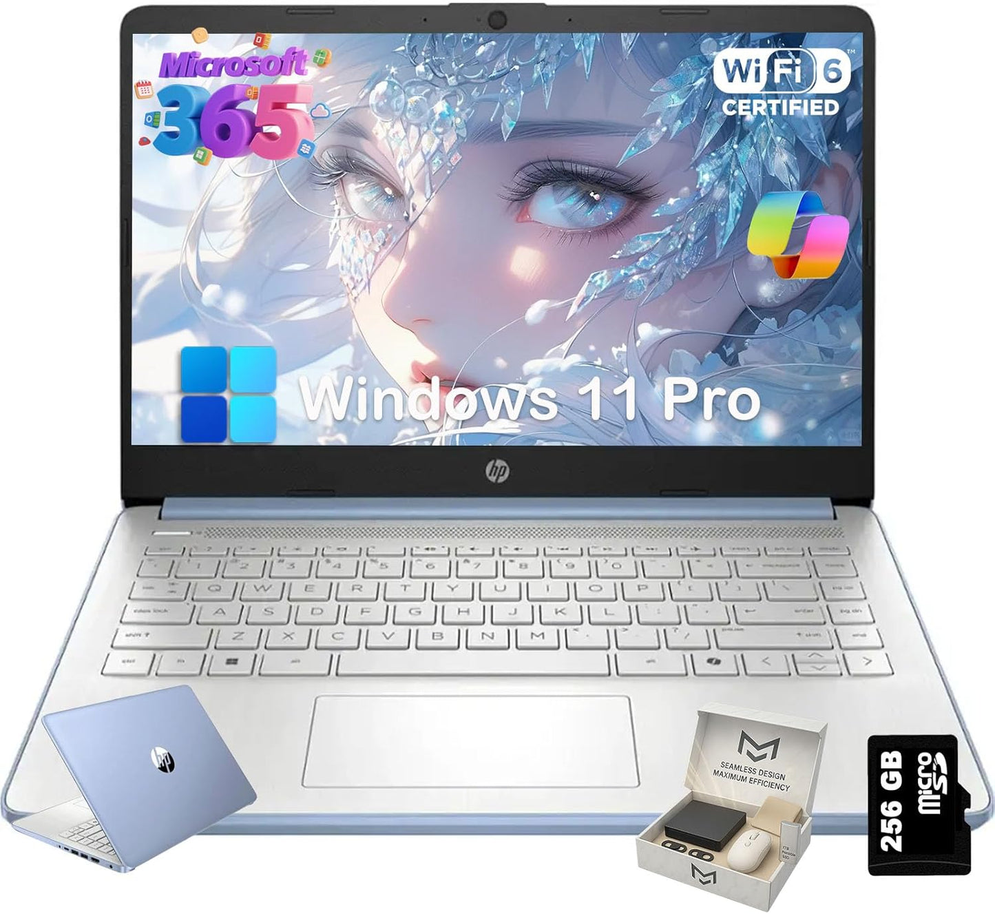 HP 2025 14 inch Laptop for Students with Intel Quad-Core CPU