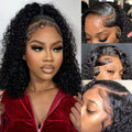 16 Inch Short Bob Wig Deep Curly 200% Density 13x6 Frontal