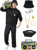 80s Tracksuit for Men Retro 9-Piece Track Suit - Complete Costume