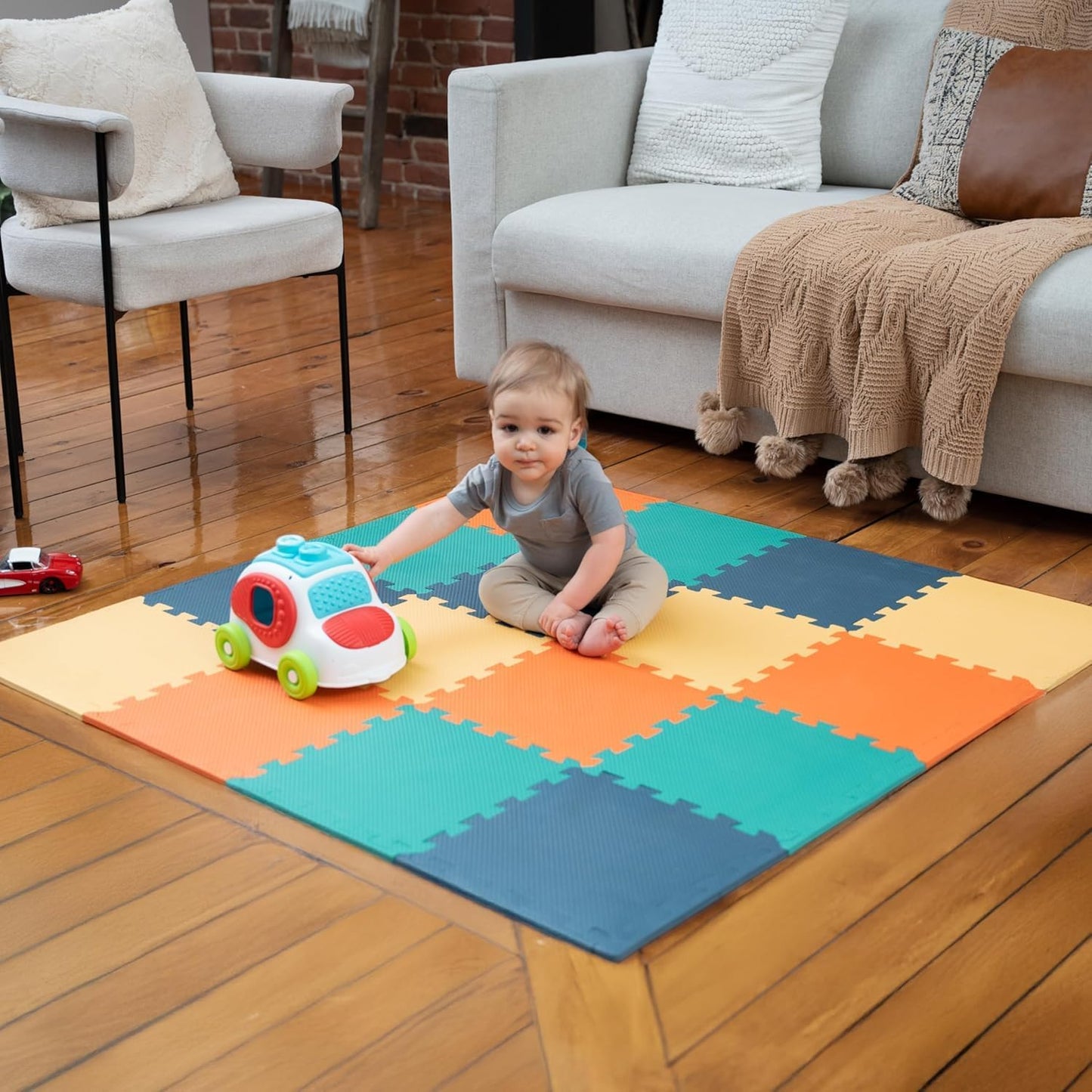 MioTetto Foam Floor Tiles for Kids - Safe Play Mat for Crawling
