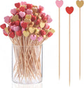 Valentines Bamboo Heart Picks - 100 Pack