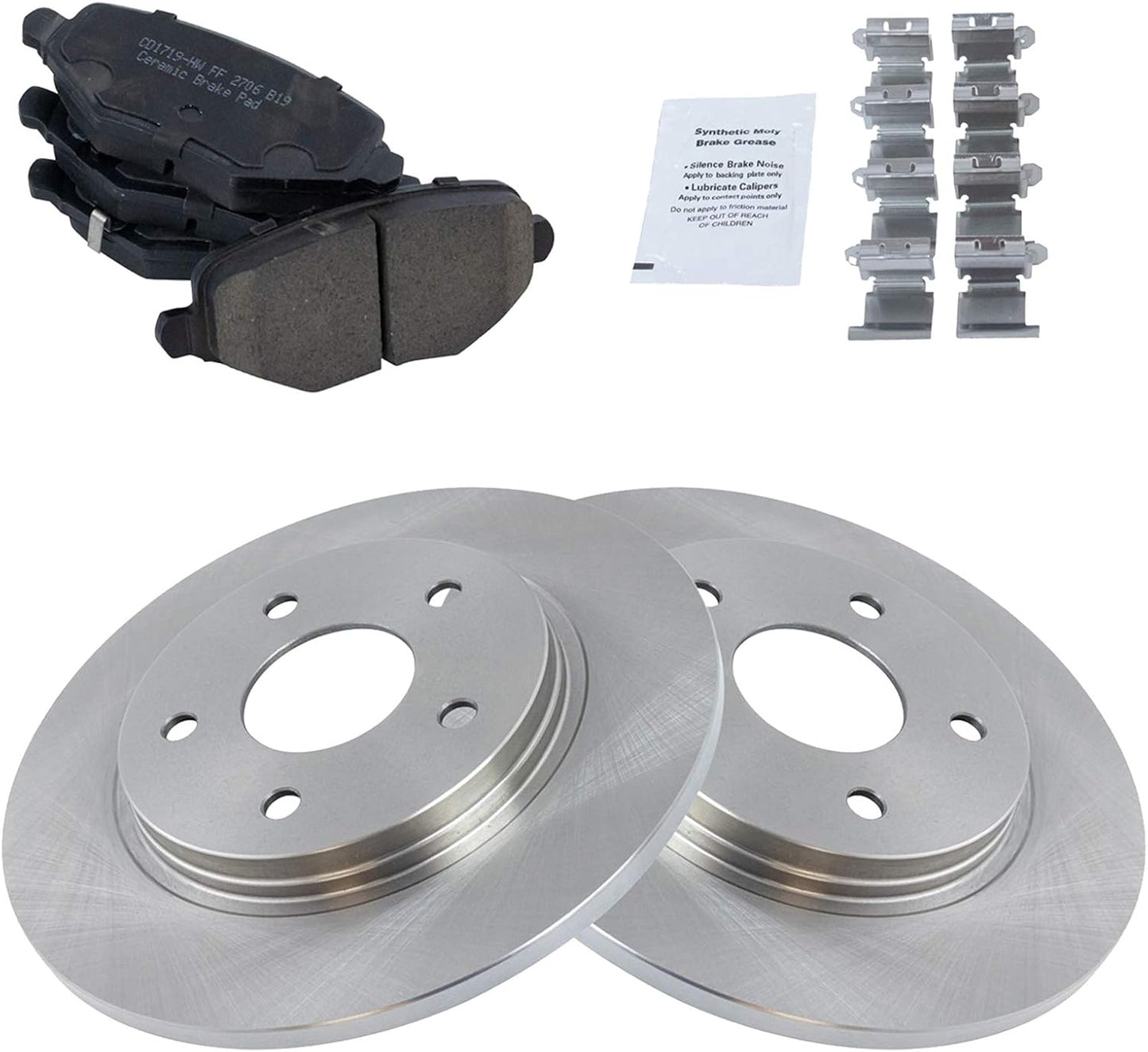 TRQ Rear Brake Pad & Rotor Kit for Chrysler & Dodge Vehicles