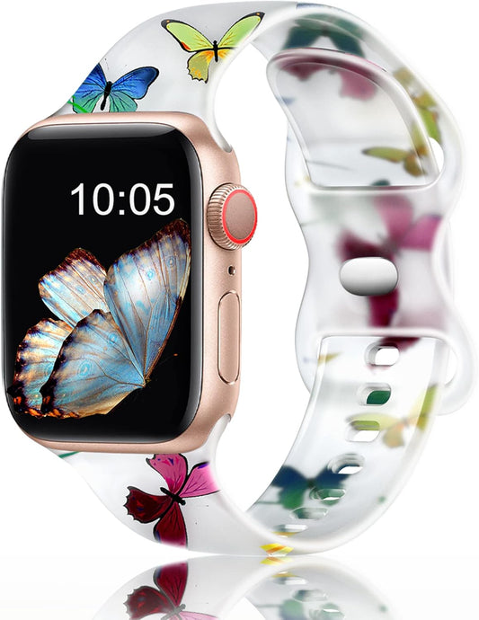 Stylish Butterflies Silicone Strap for Apple Watch 38/40/41mm