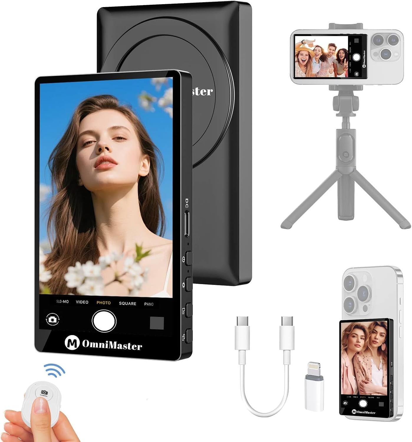 OmniMaster 4K30FPS Rear Camera Selfie Monitor for Vloggers