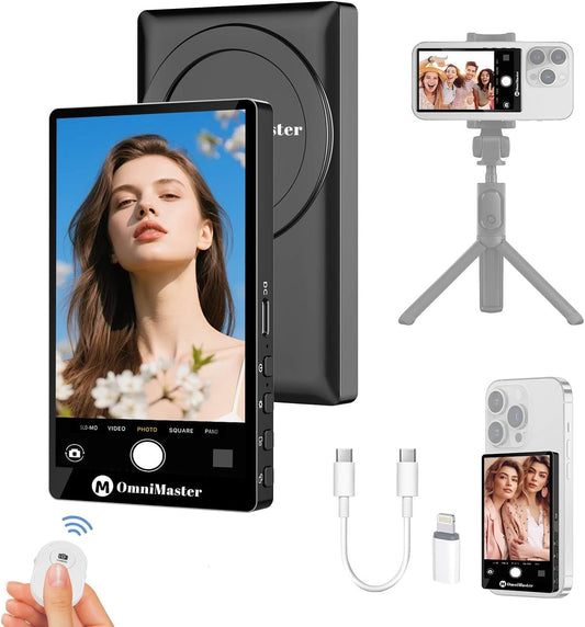 OmniMaster 4K30FPS Rear Camera Selfie Monitor for Vloggers
