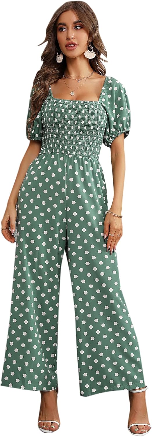 Floral Summer Jumpsuits for Women - Dressy Casual Wide Leg