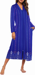 Ekouaer Women Zipper Robe Long Sleeve Loungewear (Style V6PH)