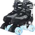 MammyGol Roller Skates for Kids Adjustable Quad Skates with Light Up