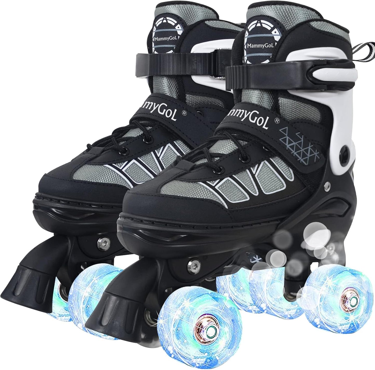 MammyGol Adjustable Roller Skates for Kids with Light Up Wheels