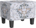 Upholstered Rectangular Storage Ottoman - Hinged Lid, Antiqued Ebony
