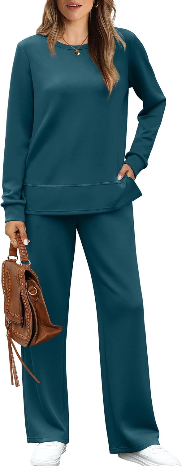 WIHOLL Women's 2 Piece Lounge Sets for Cozy Casual Outfits