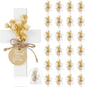 Flutesan 24 Sets Baptism Favors Wooden Cross Magnets - Elegant