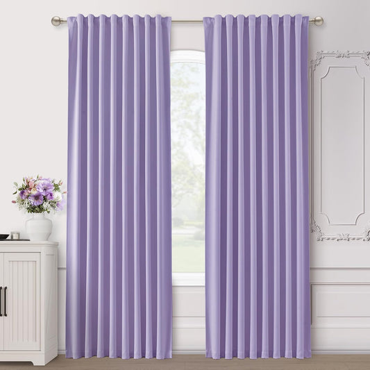 SHINELAND Lavender Room Darkening Curtains for Bedroom Aesthetic