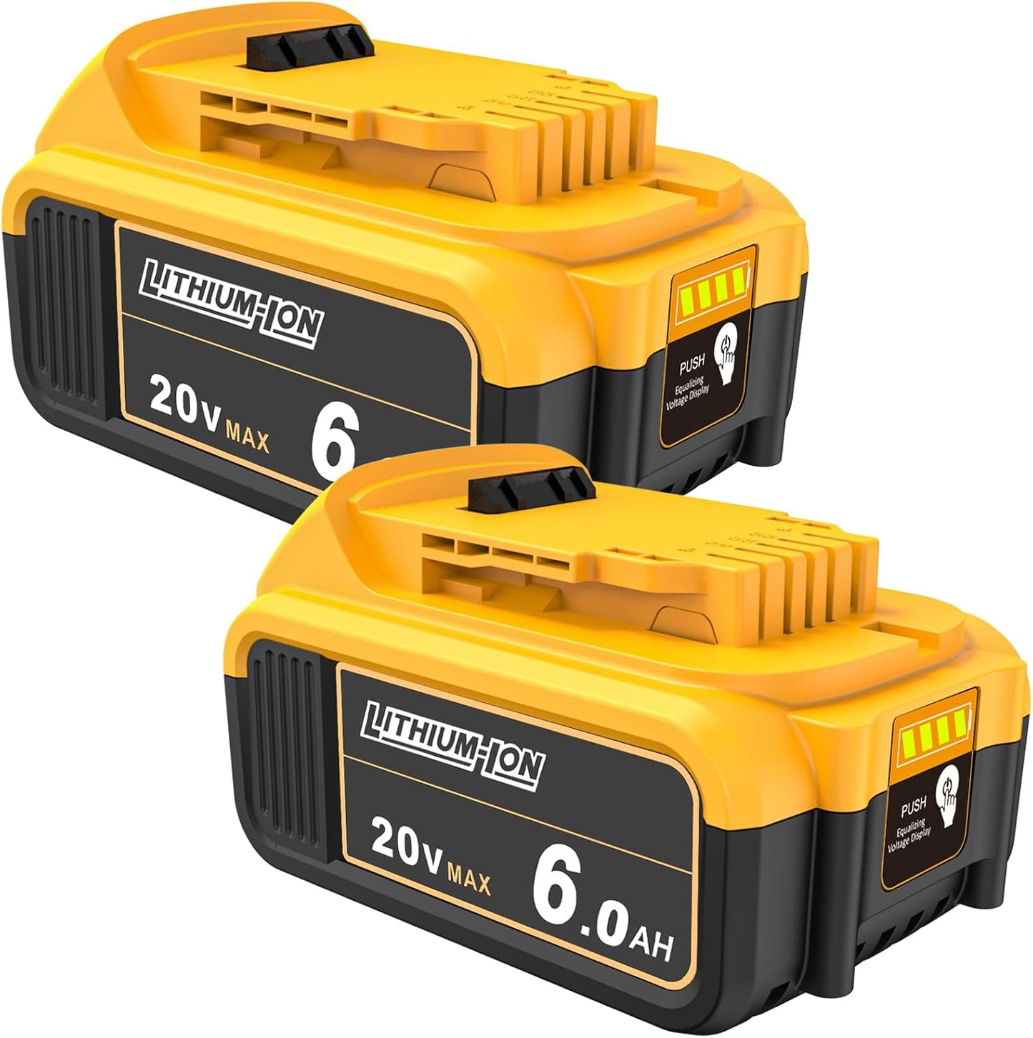 2-Pack 6.0Ah Replacement Battery for Dewalt 20V Max Tools
