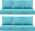 Luxury 24x24x6 Outdoor Deep Seat Cushions Set of 6 - Turquoise