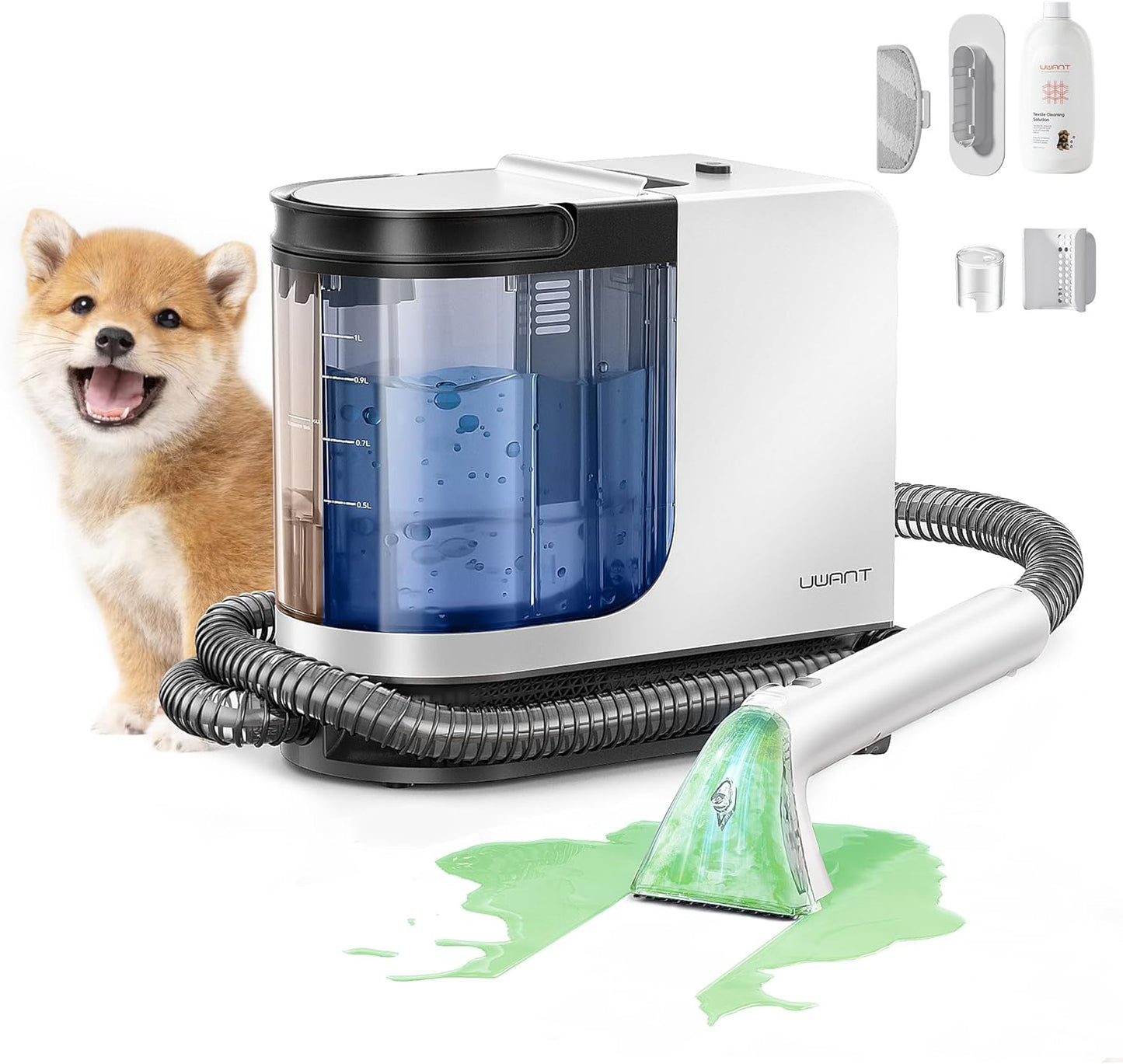 Powerful 18Kpa Portable Carpet Cleaner for Pet Stains and More