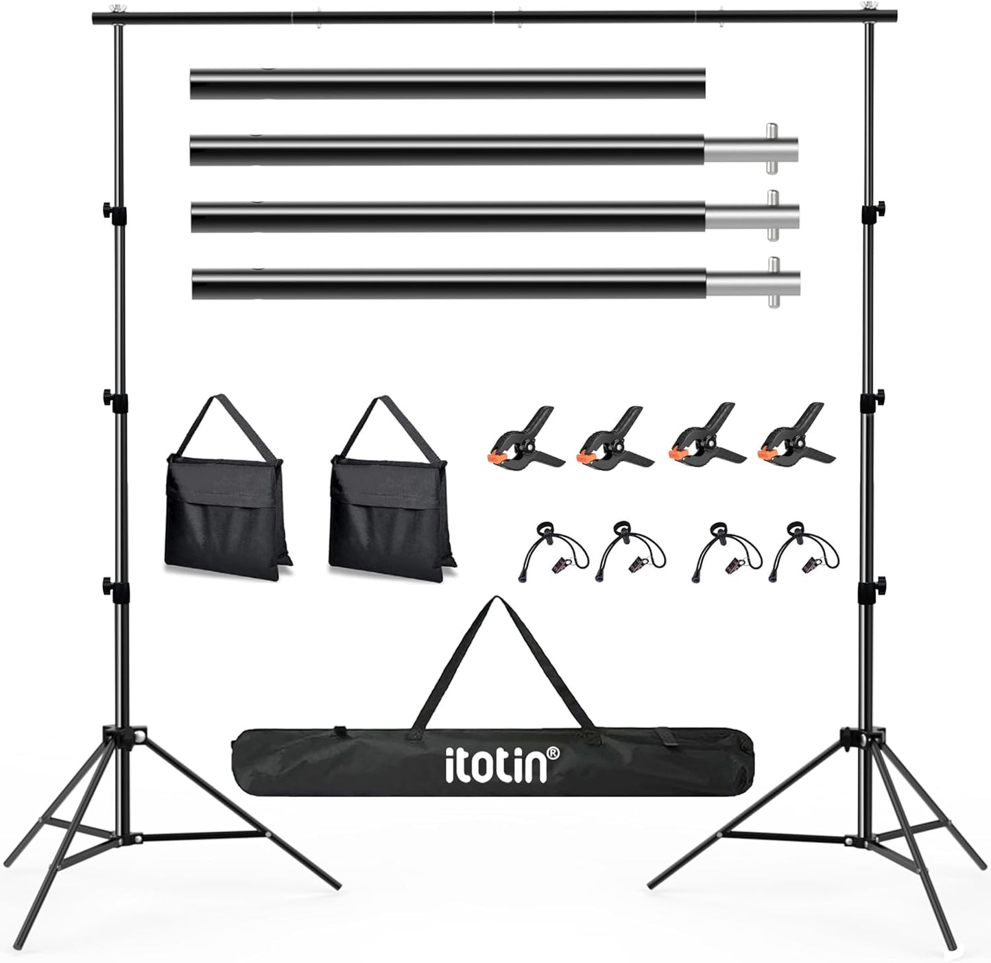 Photo Backdrop Stand 9ft x 10ft Adjustable Support Kit