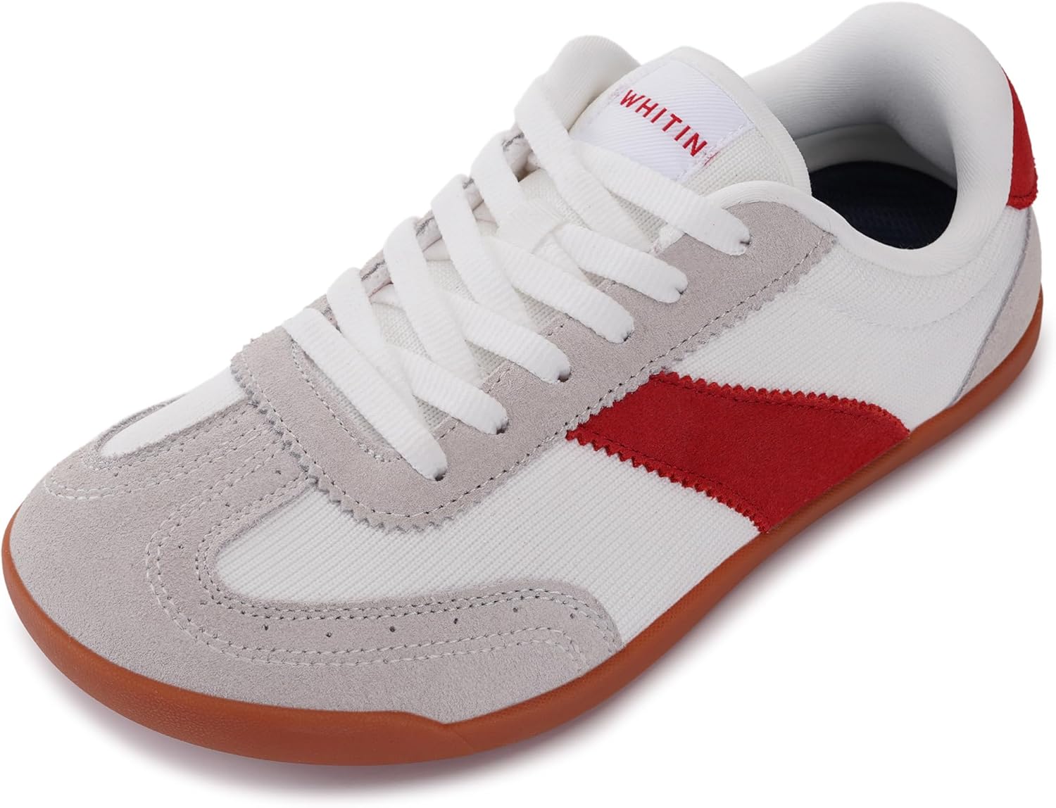WHITIN Wide Barefoot Sneakers for Women with Brogue Toe Cap