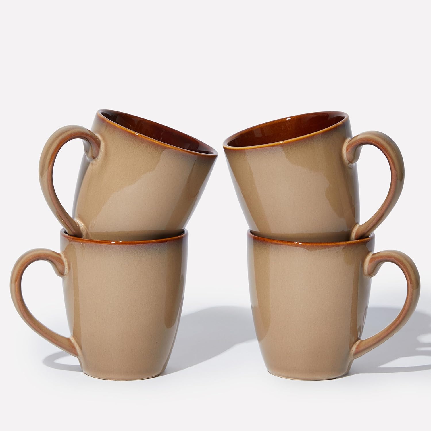 Unique Artisan Coffee Mug Set of 4, 16 oz Ceramic Mugs
