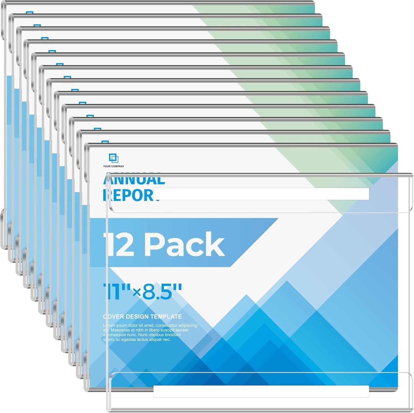 12 Pack 11x8.5 Acrylic Sign Holder for Easy Wall Display