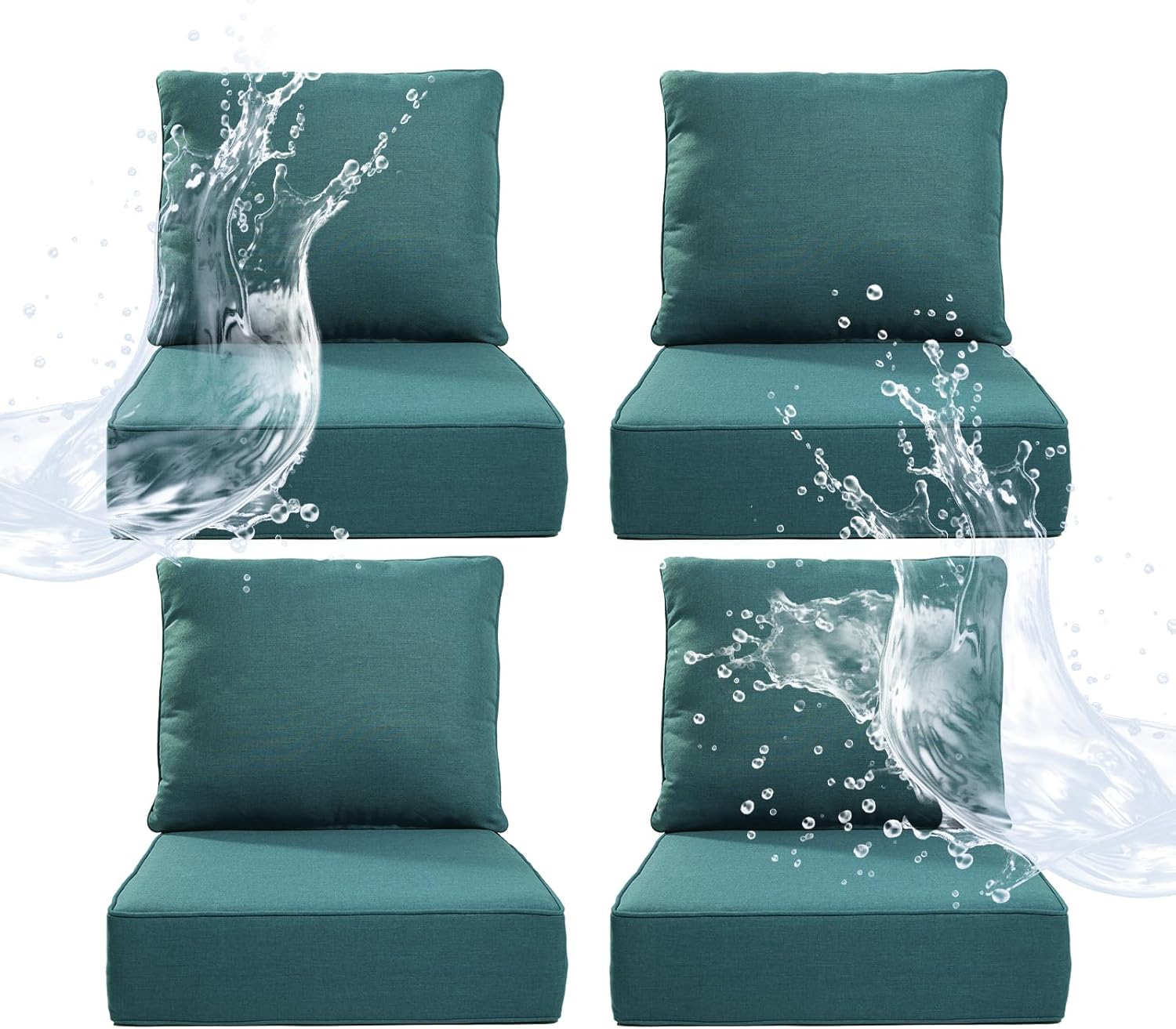 6 Inch Thicker Outdoor Chair Cushion Set for Ultimate Comfort