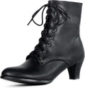 Vintage Victorian Lace Up Ankle Boots - 70s Cone Heel
