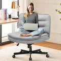 Criss Cross Wide Seat Office Chair with Wheels - Comfy Cross-Legged