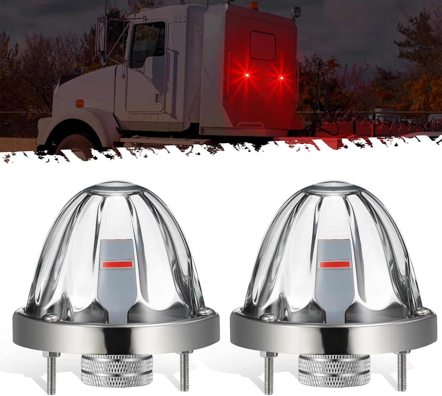 Partsam 2Pcs Glass Watermelon Lights for Trucks - Bright & Durable
