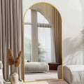 Large Arched Full Length Mirror 76in x 34in - Gold Frame