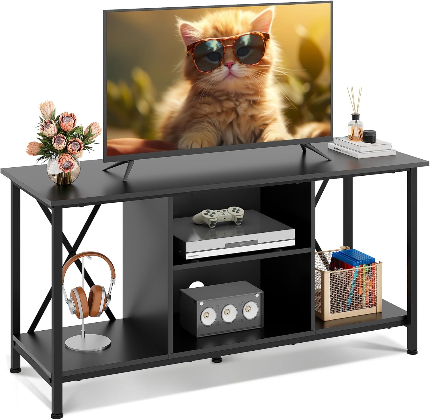 WLIVE TV Stand for 45 Inch TV - Stylish Entertainment Center
