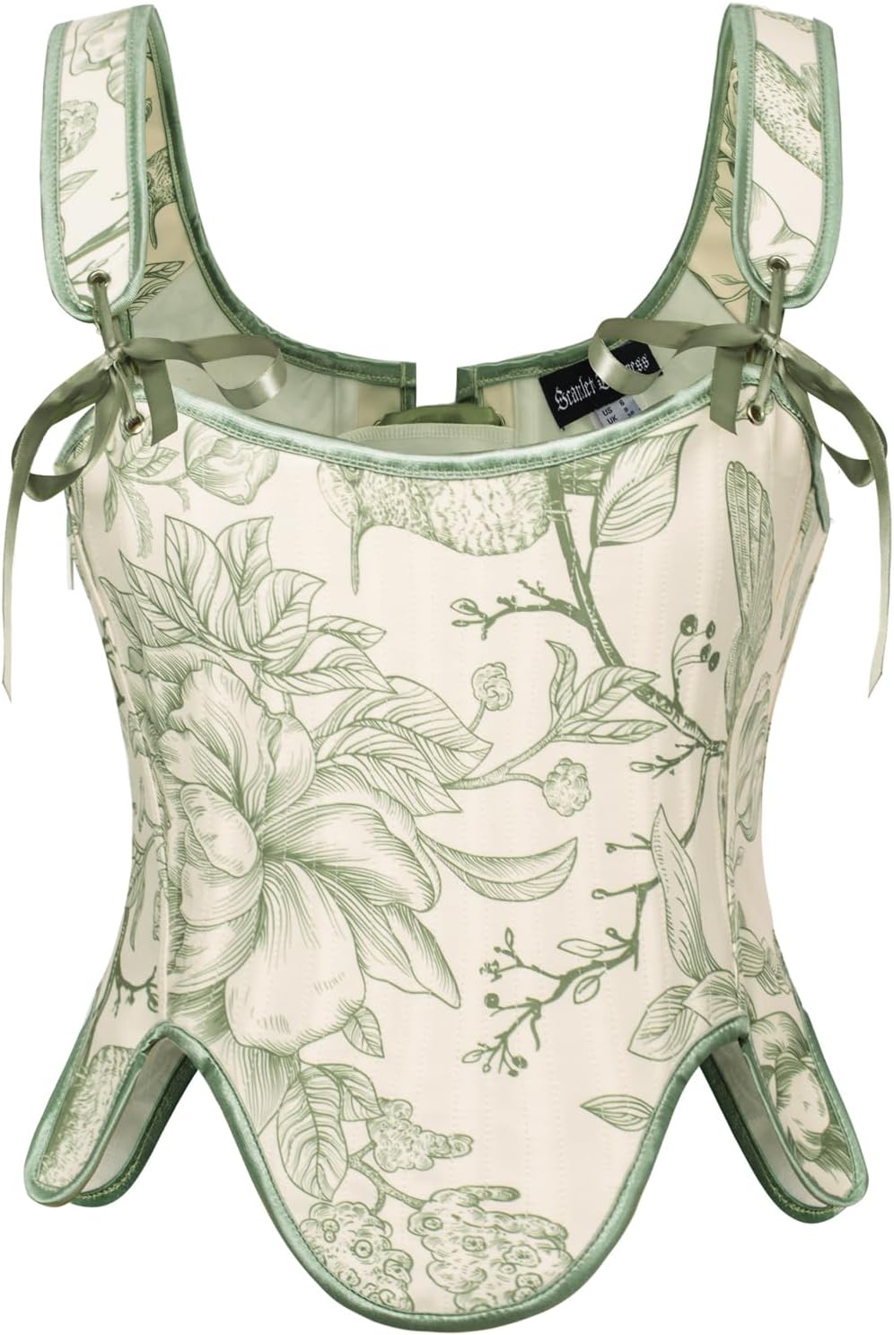 Renaissance Floral Lace Up Corset Bustier Tops for Women