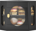 Corner Bread Box for Kitchen Countertop - Large Bamboo Double Layer